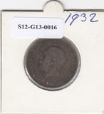 S12-G13-0016 Verenigd Koninkrijk ½ penny 1932  VF KM# 837