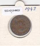 S12-G13-0023 Verenigd Koninkrijk ½ penny 1943  VF KM# 844