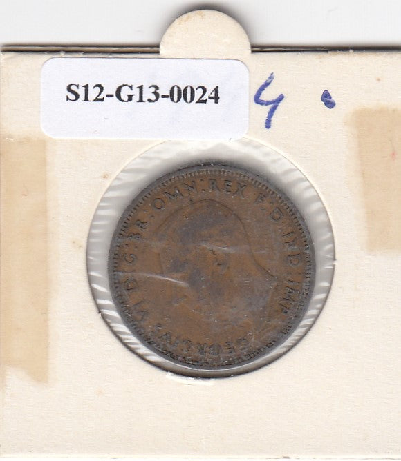 S12-G13-0024 Verenigd Koninkrijk ½ penny 1944  VF KM# 844