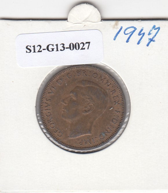 S12-G13-0027 Verenigd Koninkrijk ½ penny 1947  VF KM# 844