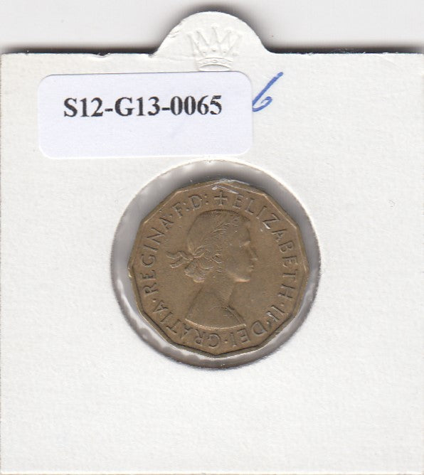 S12-G13-0065 Verenigd Koninkrijk 3 pence 1956 VF KM# 900
