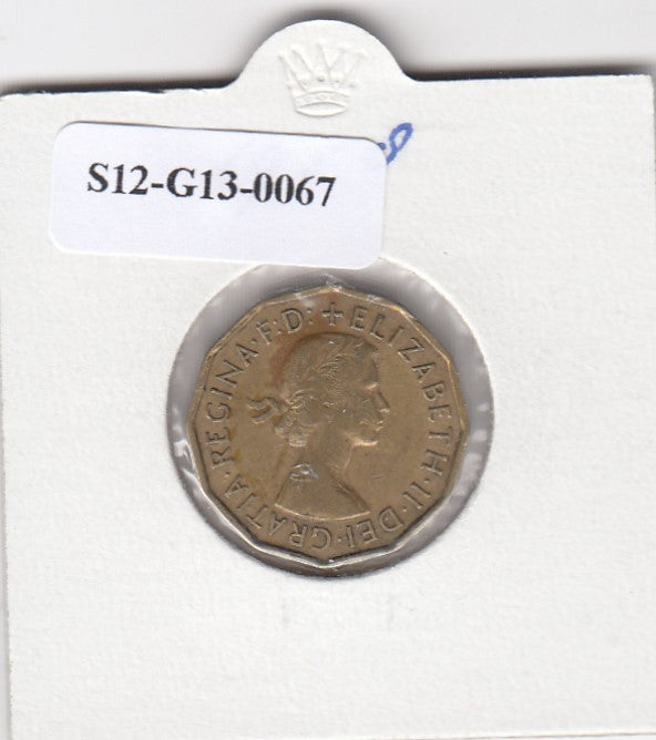 S12-G13-0067 Verenigd Koninkrijk 3 pence 1958  VF KM# 900