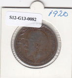 S12-G13-0082 United Kingdom 1 penny 1920 VF KM# 810
