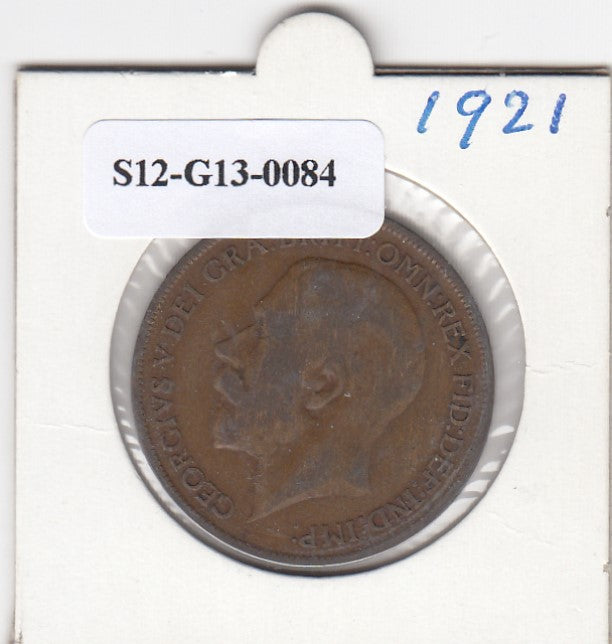 S12-G13-0084 Verenigd Koninkrijk 1 penny 1921  VF KM# 810
