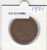 S12-G13-0084 Verenigd Koninkrijk 1 penny 1921  VF KM# 810