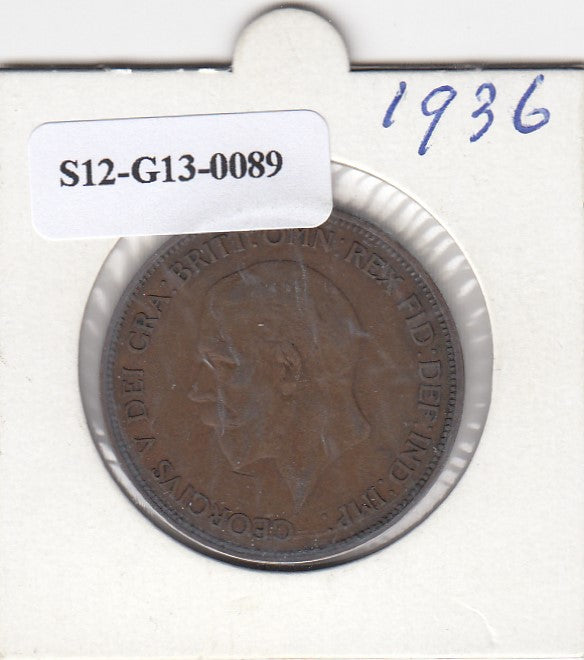 S12-G13-0089 Groot-Brittannië 1 penny 1936  VF KM# 838