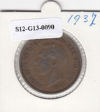 S12-G13-0090 United Kingdom 1 penny 1937  VF KM# 845