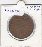 S12-G13-0091 Verenigd Koninkrijk 1 penny 1937  VF KM# 845