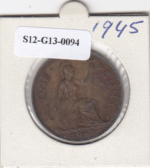 S12-G13-0094 United Kingdom 1 penny 1945 VF KM# 845