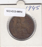 S12-G13-0094 United Kingdom 1 penny 1945 VF KM# 845