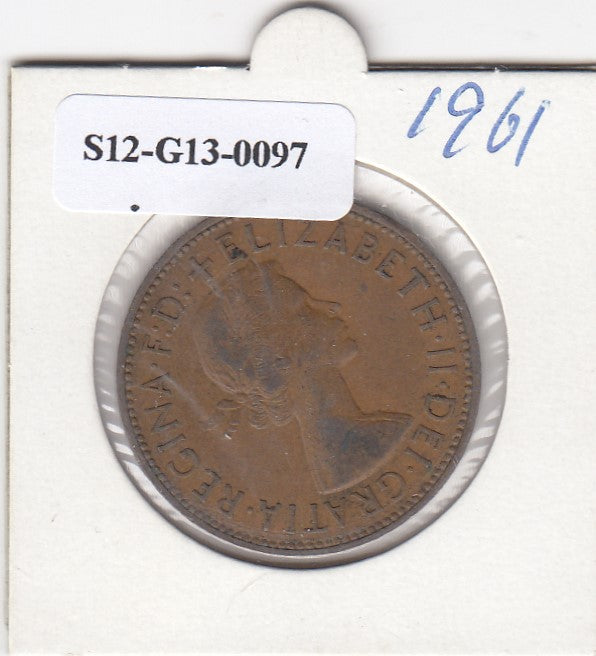 S12-G13-0097 United Kingdom 1 penny 1961 VF KM# 897