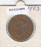 S12-G13-0099 Verenigd Koninkrijk 1 penny 1963 Zeer Fraai KM# 897