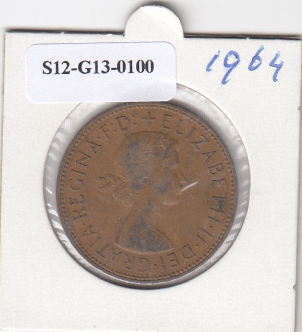 S12-G13-0100 Verenigd Koninkrijk 1 penny 1964  VF KM# 897
