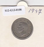 S12-G13-0108 Verenigd Koninkrijk 1 shilling 1947  VF KM# 864 Schotse crest, leeuw zittend met het gezicht op de kruin
