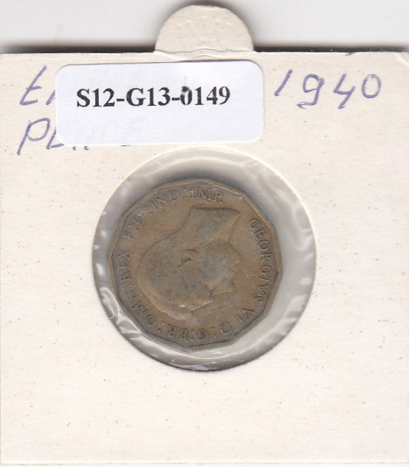 S12-G13-0149 Verenigd Koninkrijk 3 pence 1940  VF KM# 849