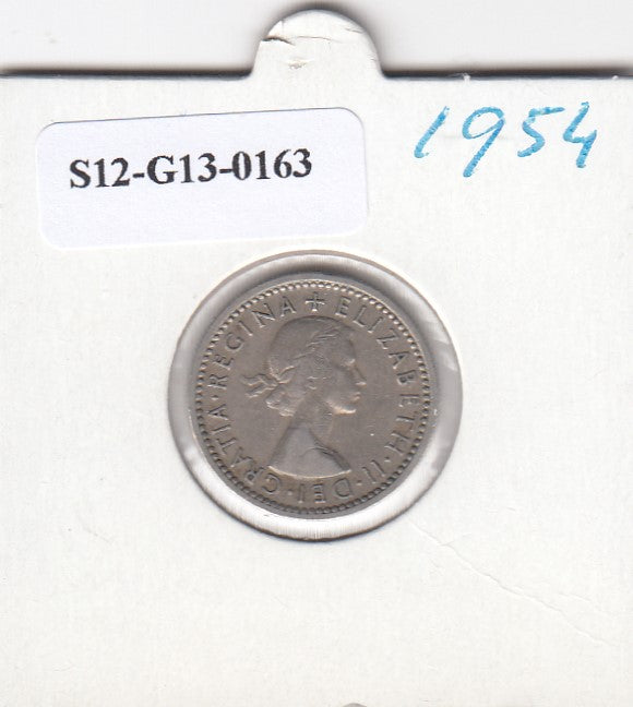 S12-G13-0163 Verenigd Koninkrijk 6 pence 1954 VF KM# 903
