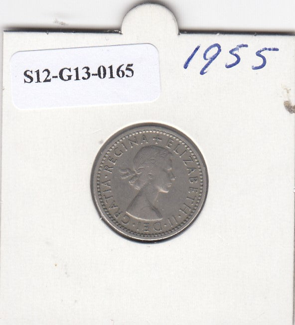 S12-G13-0165 Verenigd Koninkrijk 6 pence 1955 ZG KM# 903