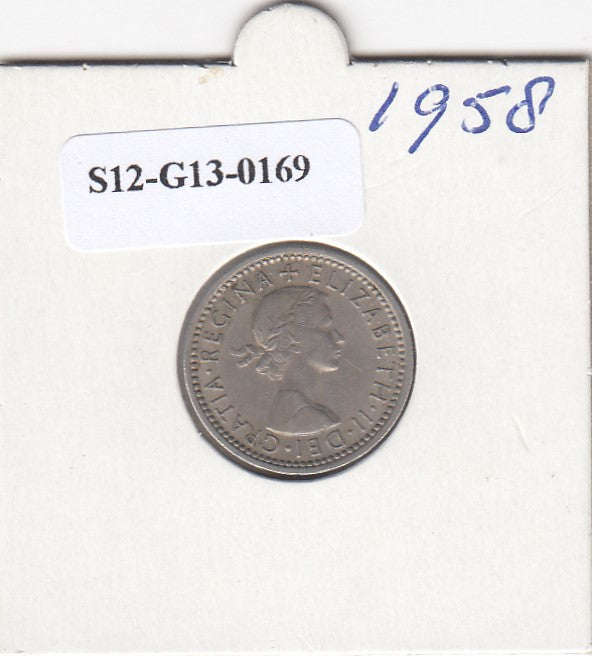 S12-G13-0169 Verenigd Koninkrijk 6 pence 1958  ZF KM# 903
