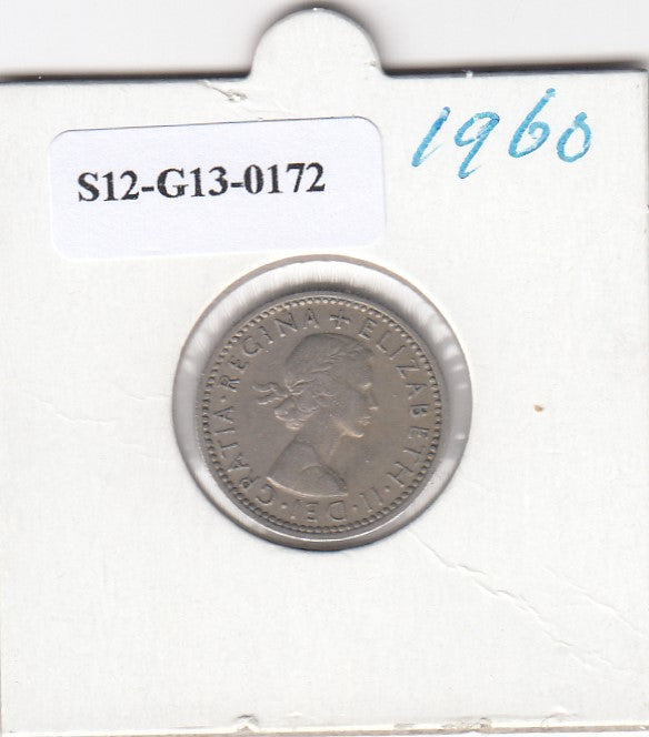 S12-G13-0172 Verenigd Koninkrijk 6 pence 1960  VF KM# 903