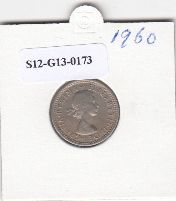 S12-G13-0173 United Kingdom 6 pence 1960  VF KM# 903