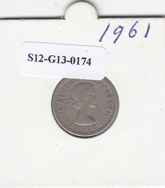 S12-G13-0174 Verenigd Koninkrijk 6 pence 1961  VF KM# 903