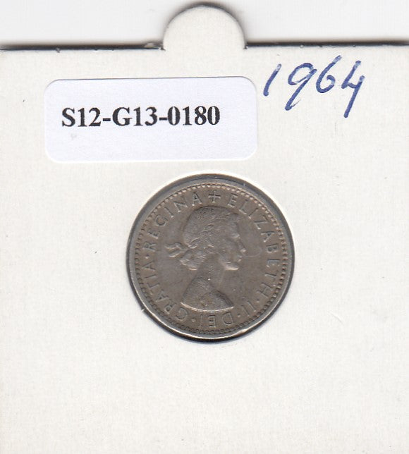 S12-G13-0180 Verenigd Koninkrijk 6 pence 1964 Zfr KM# 903