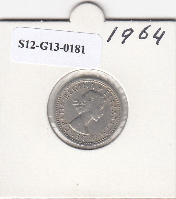 S12-G13-0181 United Kingdom 6 pence 1964  VF KM# 903