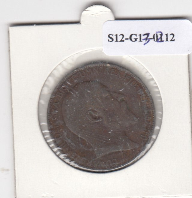 S12-G13-0212 United Kingdom 1 penny 1907  VF- KM# 794