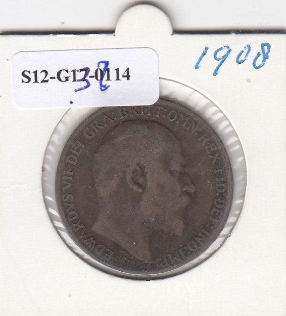 S12-G13-0214 United Kingdom 1 penny 1908  VF KM# 794