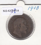 S12-G13-0214 United Kingdom 1 penny 1908  VF KM# 794