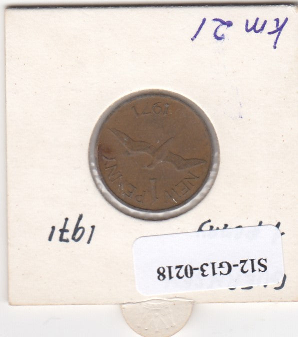 S12-G13-0218 Guernsey 1 penny 1971  VF KM21