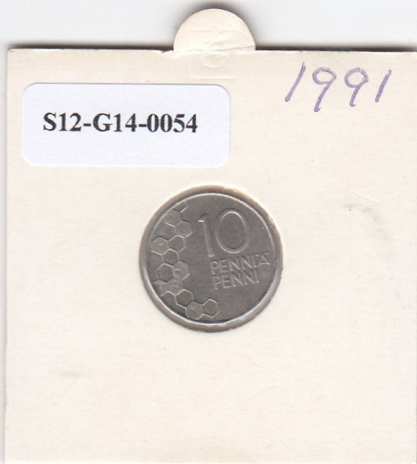 S12-G14-0054 Finland 10 pennia 1991   XF KM65