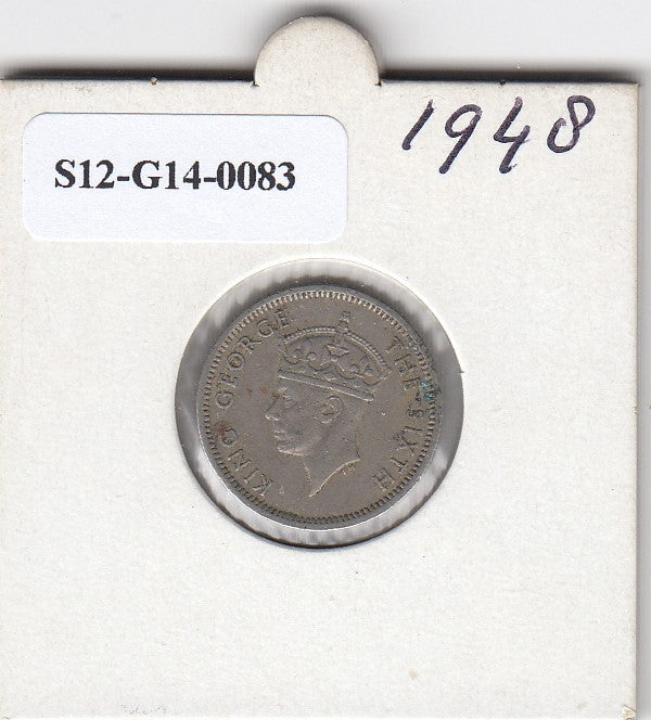 S12-G14-0083 Malaya 10 cents 1948   VF KM8