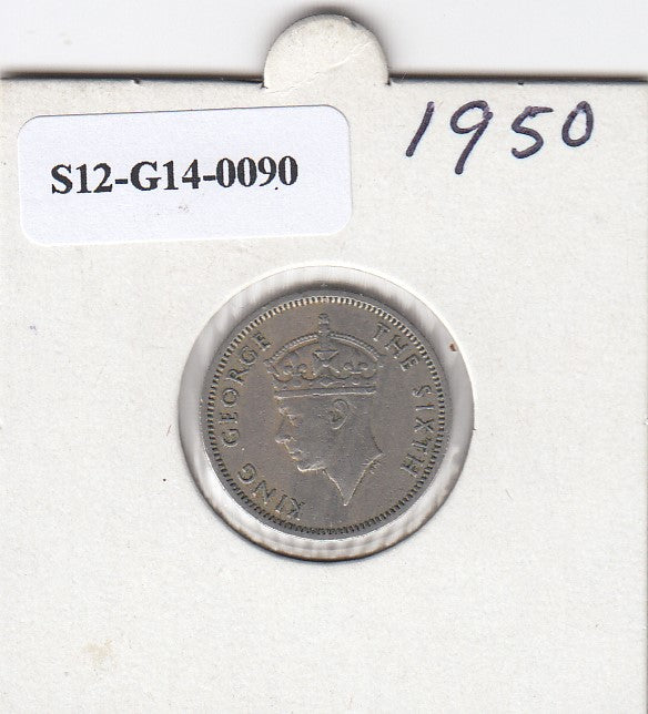 S12-G14-0090 Malaya 10 cents 1950   VF KM8