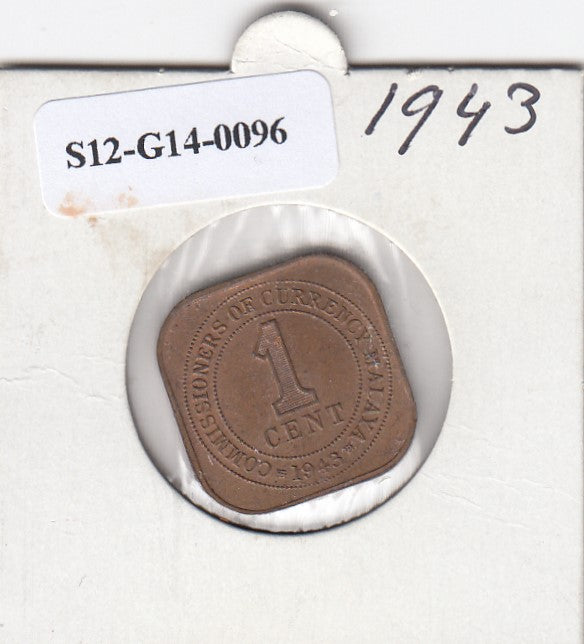 S12-G14-0096 Malaya 1 cent 1943   XF KM6