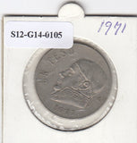 S12-G14-0105 Mexico 1 peso 1971   VF KM460