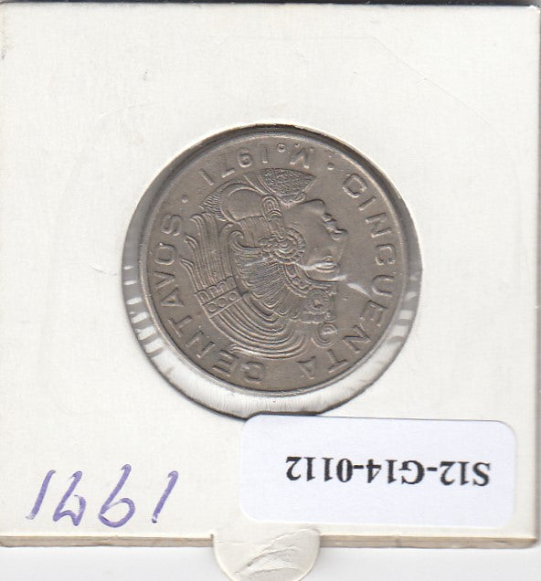 S12-G14-0112 Mexico 50 centavos 1971   VF KM452