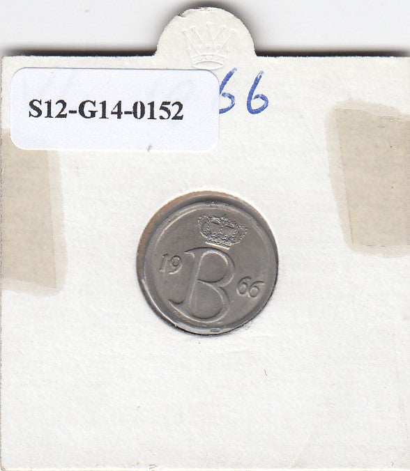 S12-G14-0152 België 25 centimes 1966   VF/XF KM153 belgie