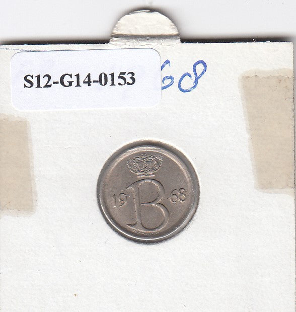 S12-G14-0153 België 25 centimes 1968   VF KM153 belgique