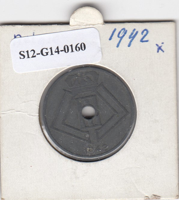 S12-G14-0160 België 25 centimes 1942   VF KM125 belgique