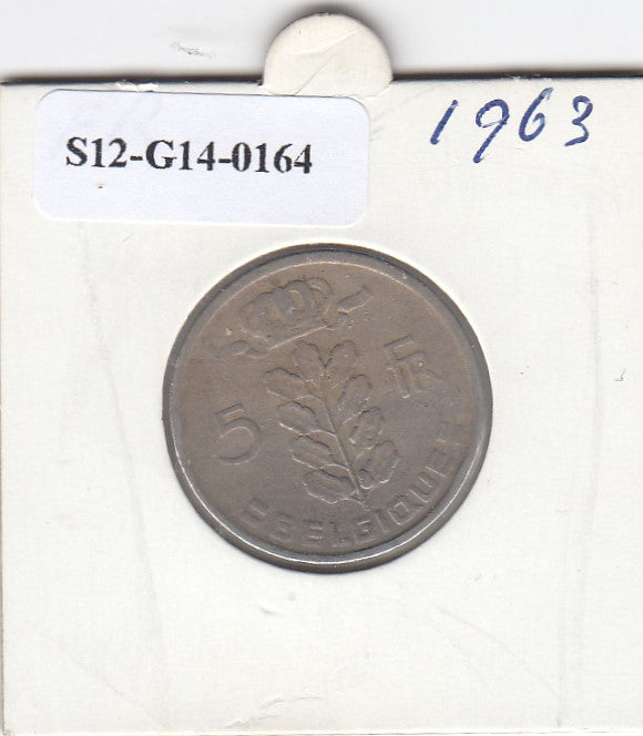 S12-G14-0164 België 5 franc 1963   VF KM134 belgique