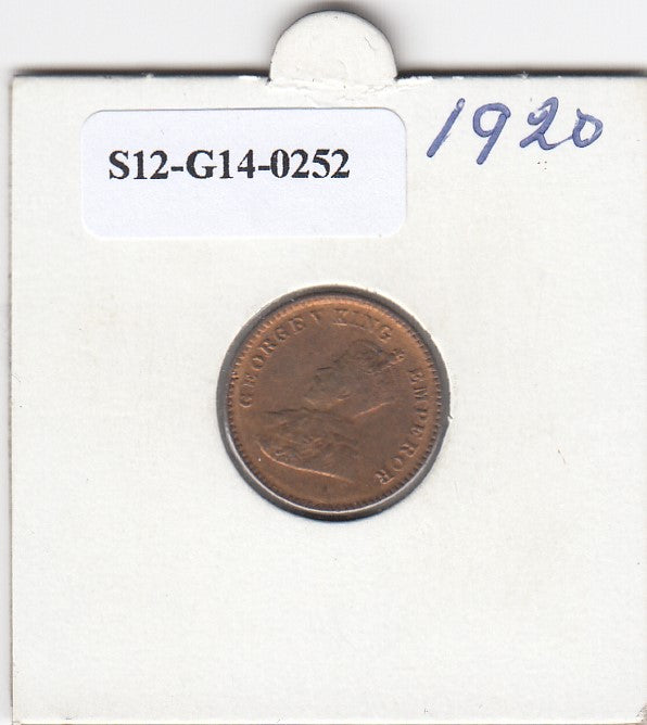 S12-G14-0252 India 1/12 anna 1920   XF KM509