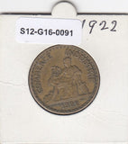 S12-G16-0091 Frankrijk 2 franc 1922  VF KM877