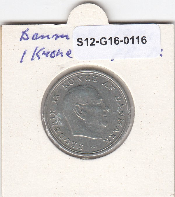 S12-G16-0116 Denemarken 1 krone 1971  VF KM# 851