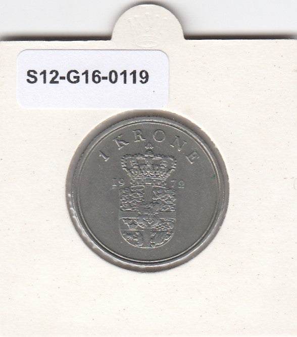 S12-G16-0119 Denemarken 1 krone 1972  VF KM# 851
