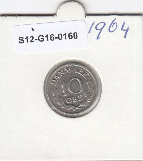 S12-G16-0160 Denemarken 10 öre 1964  VF KM# 849
