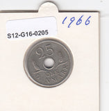 S12-G16-0205 Denemarken 25 öre 1966  VF KM# 855