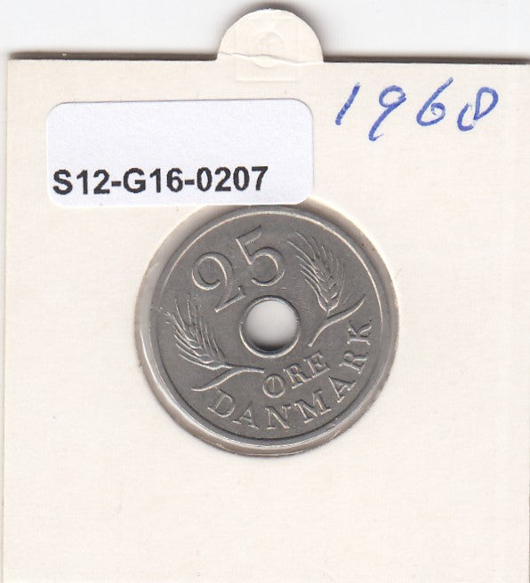 S12-G16-0207 Denemarken 25 öre 1968  VF KM# 855
