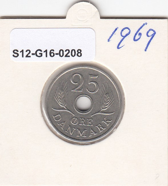S12-G16-0208 Denemarken 25 öre 1969  VF KM# 855