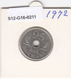 S12-G16-0211 Denmark 25 øre 1972 XF KM# 855